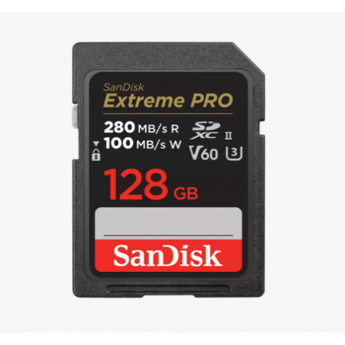Карта памяти SanDisk Extreme PRO 6K-Video 128 ГБ SDXC Class 10 UHS-II V60, 280/100 Мб/с