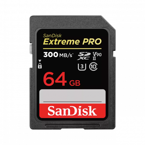 Карта памяти SanDisk Extreme PRO 8K-Video 064 ГБ SDXC Class 10 UHS-II V90, 300/260 Мб/с