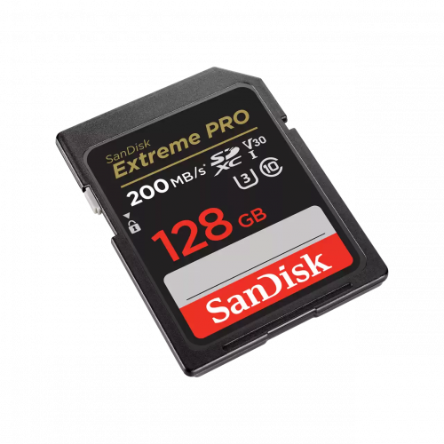 Карта памяти SanDisk Extreme PRO SDXC 128 ГБ Class 10 UHS-I V30 200/90 Мб/с