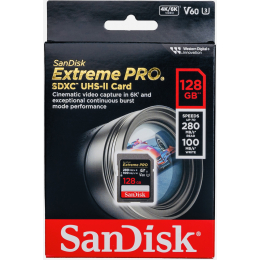 Карта памяти SanDisk Extreme PRO SDXC UHS-II -128 ГБ 280/100