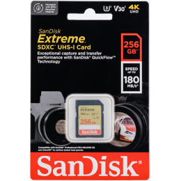 Карта памяти SanDisk Extreme SD UHS-I - 256 ГБ 180/90