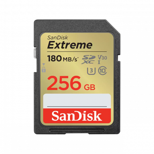 Карта памяти SanDisk Extreme SDXC 256 ГБ Class 10 UHS-I U3 V30 180/130 Мб/с