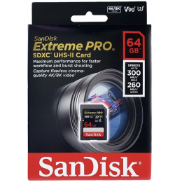 Карта памяти SanDisk Extreme PRO SDXC UHS-II – 064 ГБ 300/260