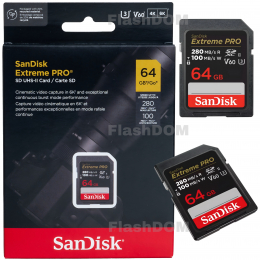 Карта памяти SanDisk Extreme PRO 6K-Video 064 ГБ SDXC Class 10 UHS-II V60 280/100 Мб/с
