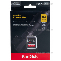 Карта памяти SanDisk Extreme PRO 6K-Video 064 ГБ SDXC Class 10 UHS-II V60 280/100 Мб/с
