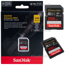 Карта памяти SanDisk Extreme PRO 6K-Video 256 ГБ SDXC Class 10 UHS-II V60, 280/150 Мб/с