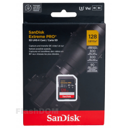 Карта памяти SanDisk Extreme PRO 128 ГБ 8K-Video Class 10 UHS-II V90, 300/300 МБ/с