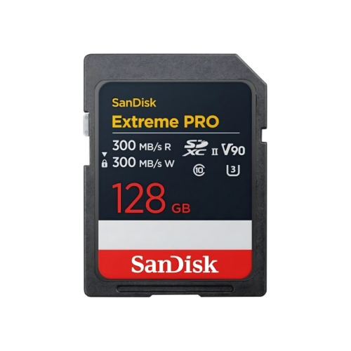 Карта памяти SanDisk Extreme PRO 8K-Video 128 ГБ SDXC Class 10 UHS-II V90, 300/300 Мб/с