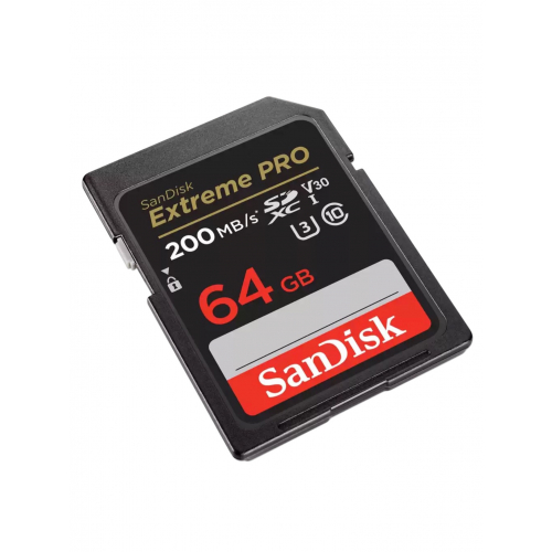 Карта памяти SanDisk Extreme PRO SDXC 64 ГБ Class 10 UHS-I V30 200/90 Мб/с