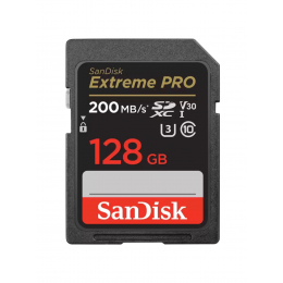Карта памяти SanDisk Extreme PRO SDXC 128 ГБ Class 10 UHS-I V30 200/90 Мб/с