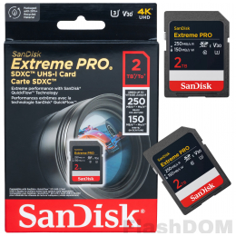 Карта памяти SanDisk Extreme PRO SDXC. 2 ТБ Class 10 UHS-I V30 250/150 Мб/с