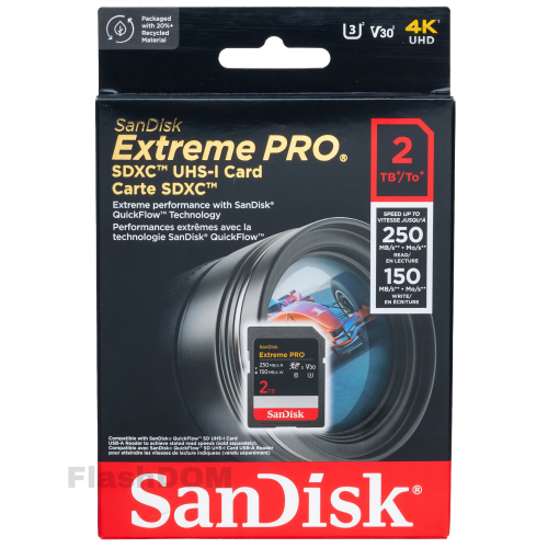 Карта памяти SanDisk Extreme PRO SDXC. 2 ТБ Class 10 UHS-I V30 250/150 Мб/с