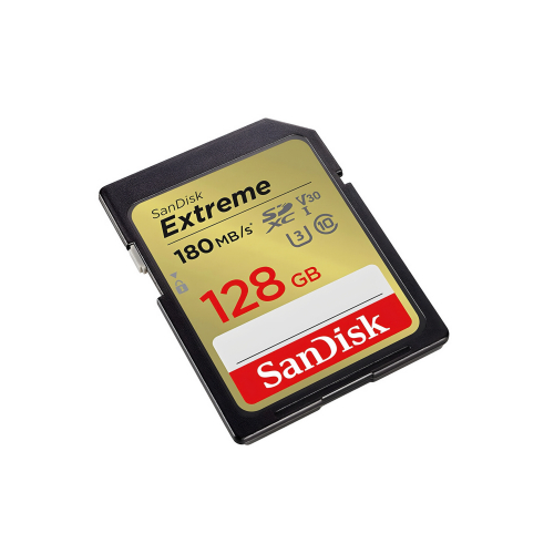 Карта памяти SanDisk Extreme SDXC 128 ГБ Class 10 UHS-I U3 V30 180/90 МБ/с
