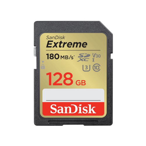 Карта памяти SanDisk Extreme SDXC 128 ГБ Class 10 UHS-I U3 V30 180/90 МБ/с