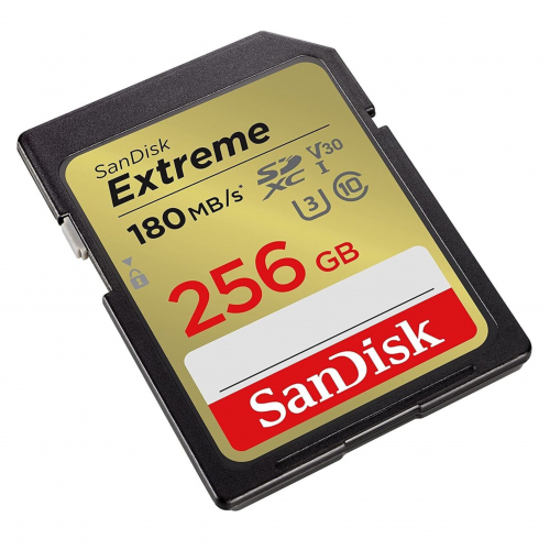 Карта памяти SanDisk Extreme SDXC 256 ГБ Class 10 UHS-I U3 V30 180/130 Мб/с
