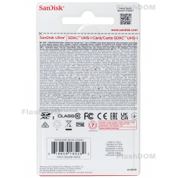 Карта памяти SanDisk SDХC Ultra  064 ГБ Class 10 UHS-I, 100 Мб/с