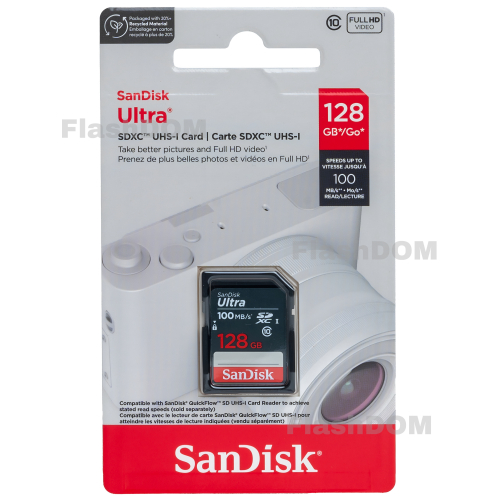 Карта памяти SanDisk SDХC Ultra  128 ГБ Class 10 UHS-I, 100 Мб/с