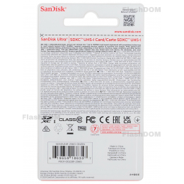 Карта памяти SanDisk SDХC Ultra  256 ГБ Class 10 UHS-I, 100 Мб/с