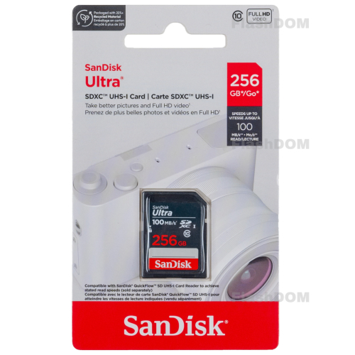 Карта памяти SanDisk SDХC Ultra  256 ГБ Class 10 UHS-I, 100 Мб/с