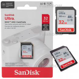 Карта памяти SanDisk Ultra SDXC 032 ГБ Class 10 UHS-I, 120 Мб/с