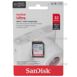 Карта памяти SanDisk Ultra SDXC 032 ГБ Class 10 UHS-I, 120 Мб/с