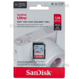 Карта памяти SanDisk Ultra SDXC 128 ГБ Class 10 UHS-I, 140 Мб/с