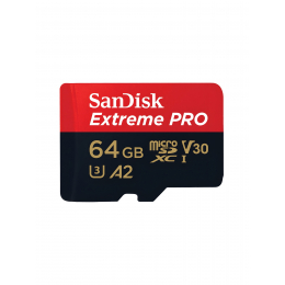 Карта памяти SanDisk Extreme PRO microSDXC  064 ГБ UHS-I, 200/90 Мб/с + SD адаптер