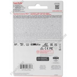 Карта памяти SanDisk Extreme PRO microSDXC  064 ГБ UHS-I, 200/90 Мб/с + SD адаптер