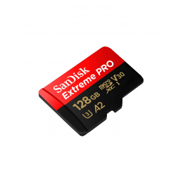 Карта памяти SanDisk Extreme PRO microSDXC  128 ГБ UHS-I, 200/90 Мб/с + SD адаптер