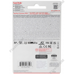 Карта памяти SanDisk Extreme PRO microSDXC  128 ГБ UHS-I, 200/90 Мб/с + SD адаптер