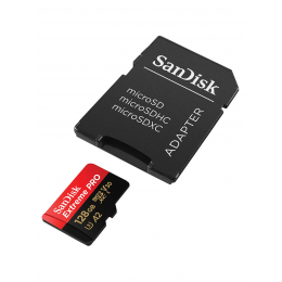 Карта памяти SanDisk Extreme PRO microSDXC  128 ГБ UHS-I, 200/90 Мб/с + SD адаптер