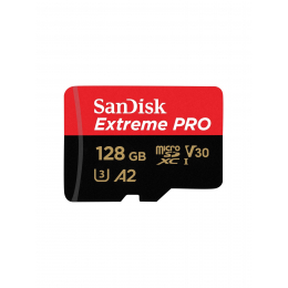 Карта памяти SanDisk Extreme PRO microSDXC  128 ГБ UHS-I, 200/90 Мб/с + SD адаптер