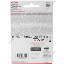 Карта памяти SanDisk Extreme PRO microSDXC 256 ГБ UHS-I, 200/140 Мб/с + SD адаптер