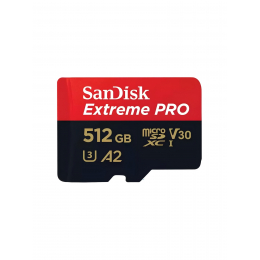 Карта памяти SanDisk Extreme PRO microSDXC 512 ГБ UHS-I, 200/140 Мб/с + SD адаптер