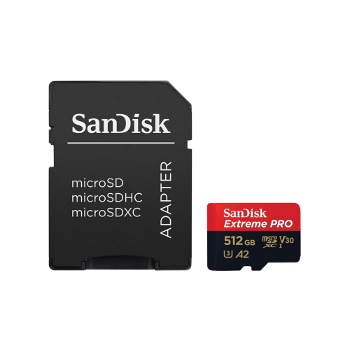 Карта памяти SanDisk Extreme PRO microSDXC 512 ГБ UHS-I, 200/140 Мб/с + SD адаптер