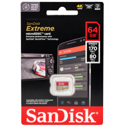 Карта памяти SanDisk microSDXC Extreme 064 ГБ Class 10 UHS-I A2, 170/80 Мб/с