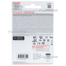Карта памяти SanDisk microSDXC Extreme  256 ГБ Class 10 UHS-I A2, 190/130 Мб/с