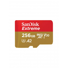 Карта памяти SanDisk microSDXC Extreme  256 ГБ Class 10 UHS-I A2, 190/130 Мб/с