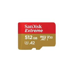 Карта памяти SanDisk microSDXC Extreme 512 ГБ Class 10 UHS-I A2, 190/130 Мб/с