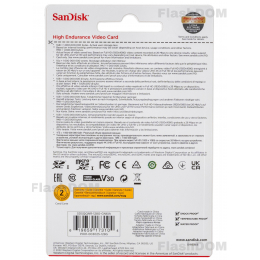 Карта памяти SanDisk MicroSDXC High Endurance Video Monitoring Card 128 ГБ Class 10 UHS-I U3, 100 Мб/с + SD адаптер