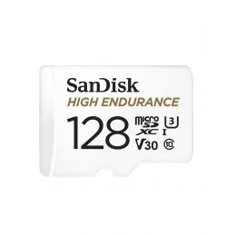 Карта памяти SanDisk MicroSDXC High Endurance Video Monitoring Card 128 ГБ Class 10 UHS-I U3, 100 Мб/с + SD адаптер