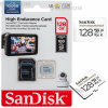Карта памяти SanDisk MicroSDXC High Endurance Video Monitoring Card 128 ГБ Class 10 UHS-I U3, 100 Мб/с + SD адаптер