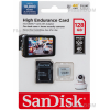 Карта памяти SanDisk MicroSDXC High Endurance Video Monitoring Card 128 ГБ Class 10 UHS-I U3, 100 Мб/с + SD адаптер