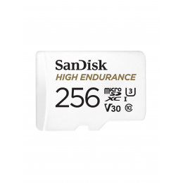 Карта памяти SanDisk MicroSDXC High Endurance Video Monitoring Card 256 ГБ Class 10 UHS-I U3, 100 Мб/с + SD адаптер