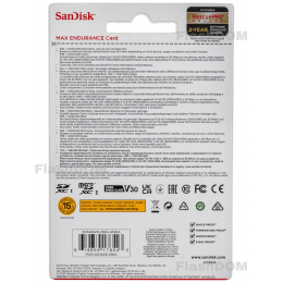 Карта памяти SanDisk MicroSDXC 256 ГБ  MAX Endurance Home Security Card Class 10 UHS-I U3, 100 Мб/с + SD адаптер