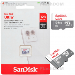 Карта памяти SanDisk Ultra microSDXC 128 ГБ Ultra UHS-I, 100 Мб/с