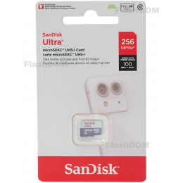 Карта памяти SanDisk Ultra microSDXC 256 ГБ Ultra UHS-I, 100 Мб/с