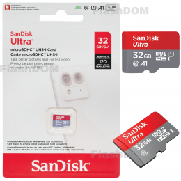 Карта памяти SanDisk 032 ГБ microSDHC Ultra Class 10 UHS-I A1, 120 Мб/с