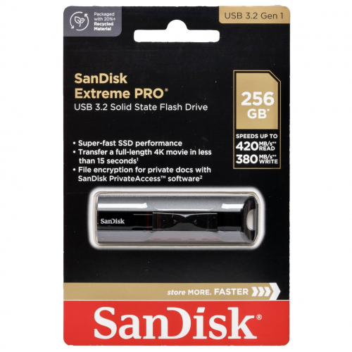 Флеш-накопитель SanDisk USB 3.2 Flash Drive 256 ГБ Extreme Go Type A