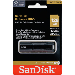 Флеш-накопитель SanDisk USB 3.2 Gen 1 128 ГБ Extreme PRO Solid State Flash drive Type A
